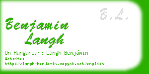 benjamin langh business card